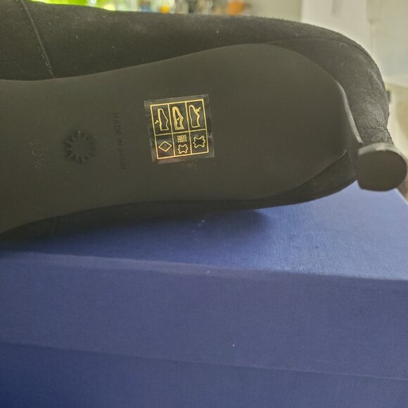 Stuart Weitzman Wren 75 Black Suede Stretch Boots/Booties  NWB sz. 10.5W - Picture 9 of 11